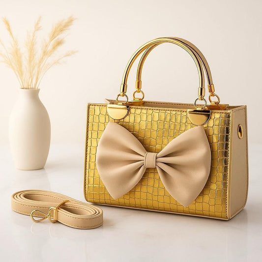 Branded Bags|Crocodile Bow Handbag Elegant Stylish|For special occasions